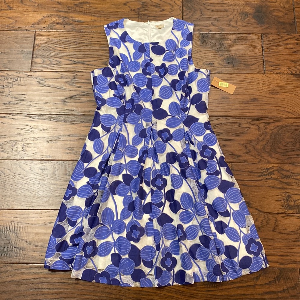 Cremieux womens Royal blue and white sleeveless dress, size 14, new with tags!!